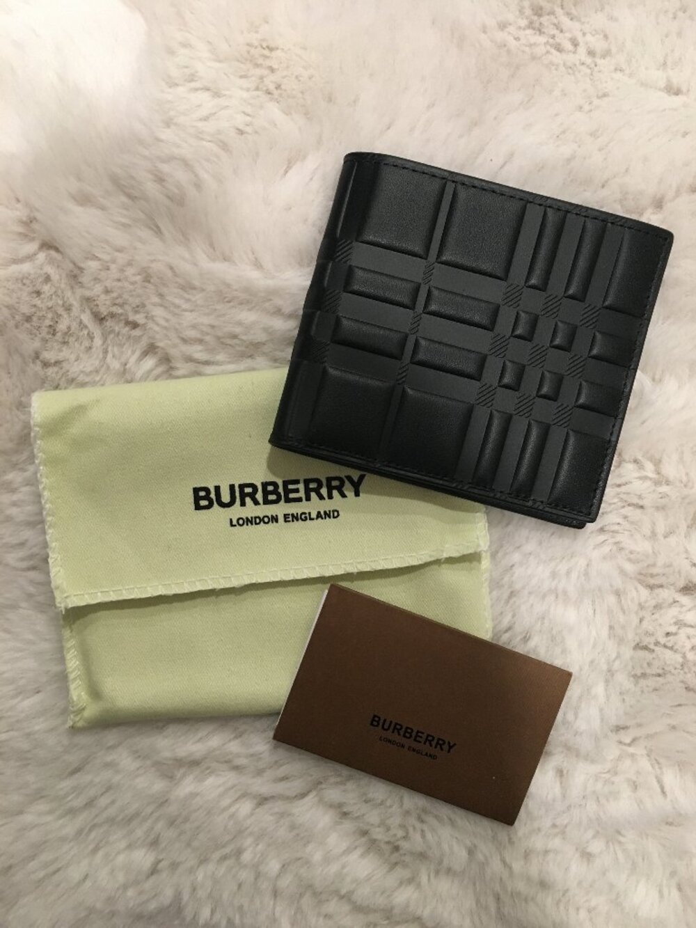 Burberry Embossed Leather Billfold Wallet